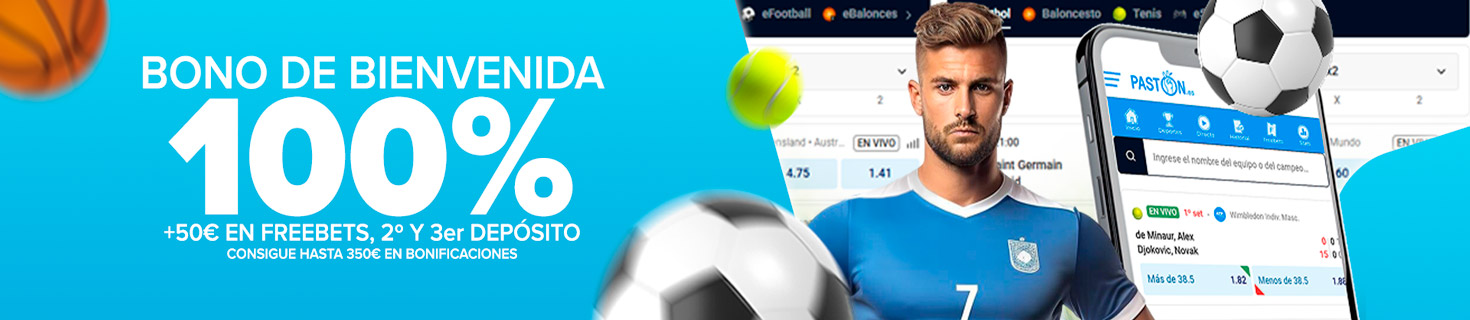 Bono de bienvenida mejorado: 100% hasta 100€ en Bono de Apuestas deportivas