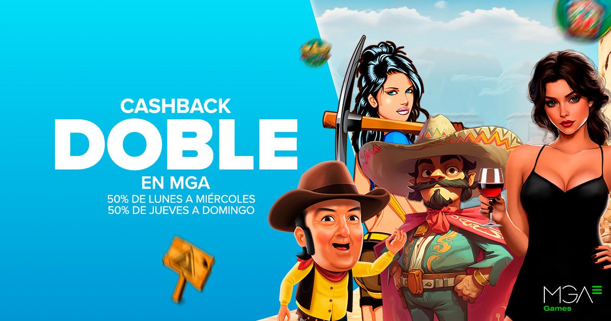 Cashback 50% dos veces esta semana en los juegos de MGA