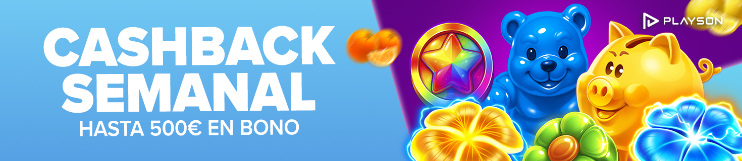 ¡Devolución según tu balance negativo hasta 500€ en Bono en todas las Slots de Playson!