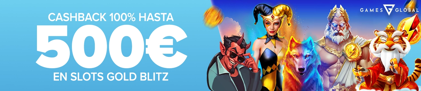 Te devolvemos el 100% de tus pérdidas en las Slots Gold Blitz de Games Global