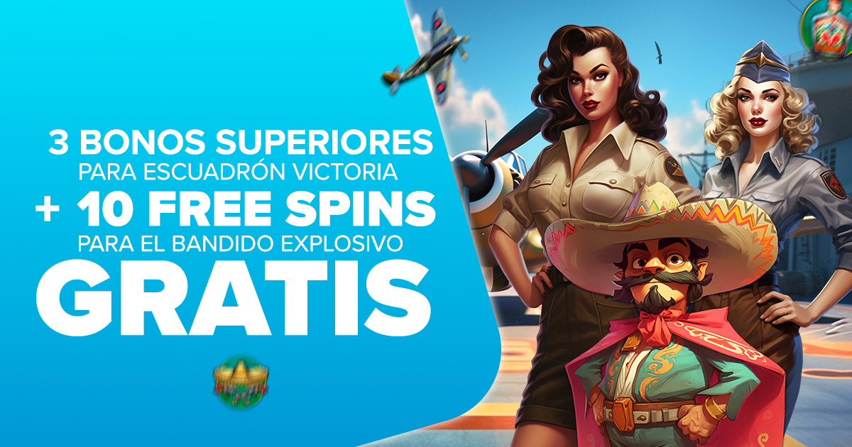 ¡Llévate 3 Bonos Superiores y 10 Free Spins GRATIS para 2 Slots de MGA!