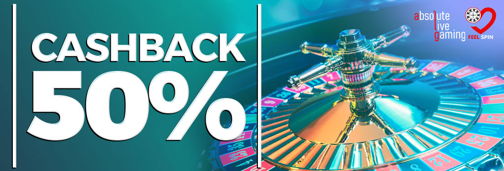 Promoción de Casino online: Cashback 50% para Ruletas en Vivo Feel Spin