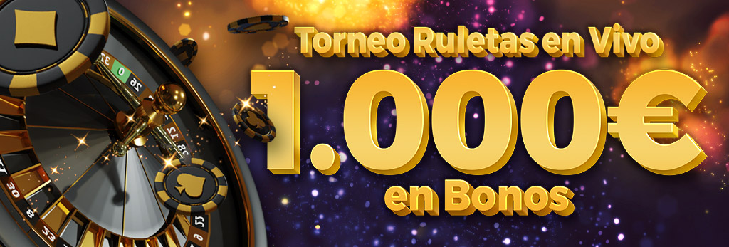 ¡Repartimos 1.000€ en Bonos en nuestro Torneo de Ruletas en Vivo!