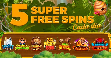 Consigue 5 Super Free Spins cada día para la Slot seleccionada