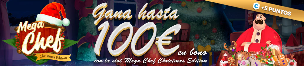 Gana hasta 100€ en Bono jugando a la Slot Mega Chef Christmas Edition
